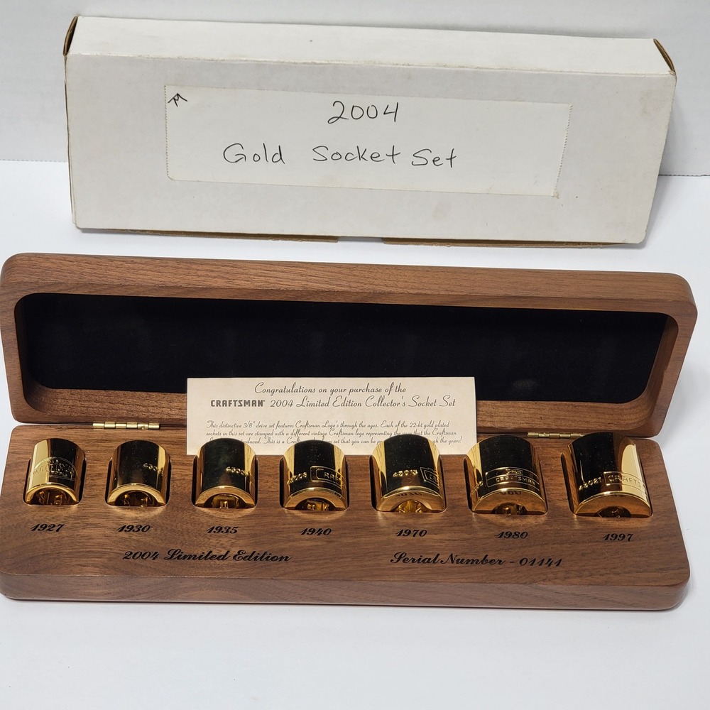 Craftsman 2004 Limited Edition 22kt Gold Plated Socket Set Serial 01141 Case*